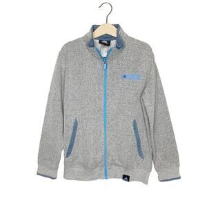 adidas Gray And Blue Zip Front Athletic Jacket Size Small